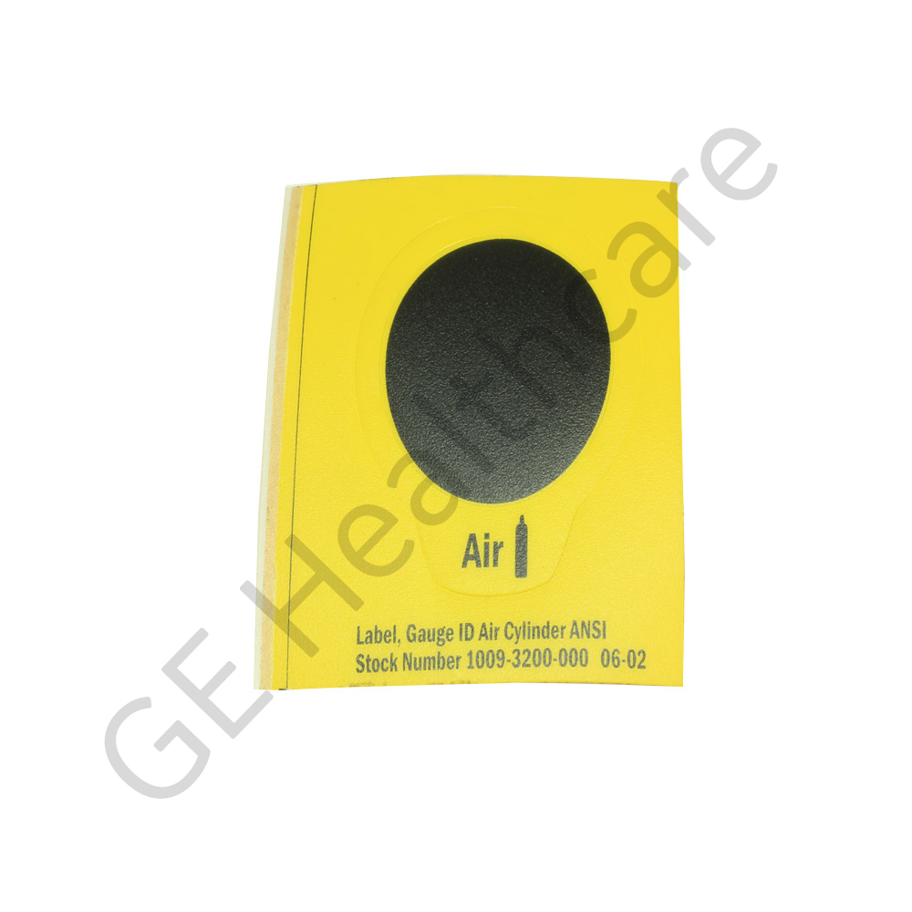 Label Gauge ID Yellow/Black Air Cylinder ANSI Label Gauge ID Yellow/Black Air Cylinder ANSI