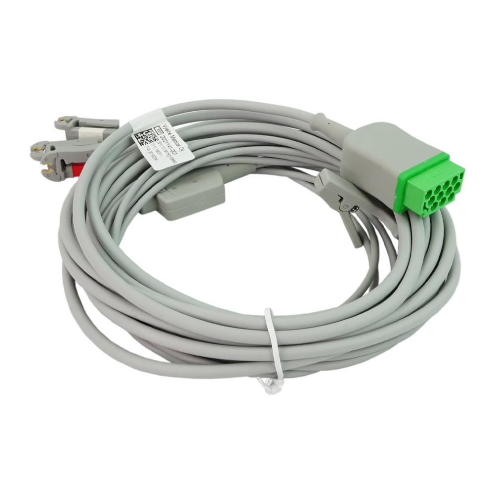 ECG Trunk Cable, 3-ld w/ integrated grabber leadwire, AHA, 3.6 m/12 ft. ECG Trunk Cable, 3-ld w/ integrated grabber leadwire, AHA, 3.6 m/12 ft.