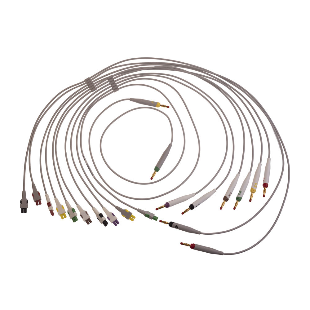 Leadwire Set, Gold, Base 10, Banana, IEC, 102 cm/40 in., 1/pack