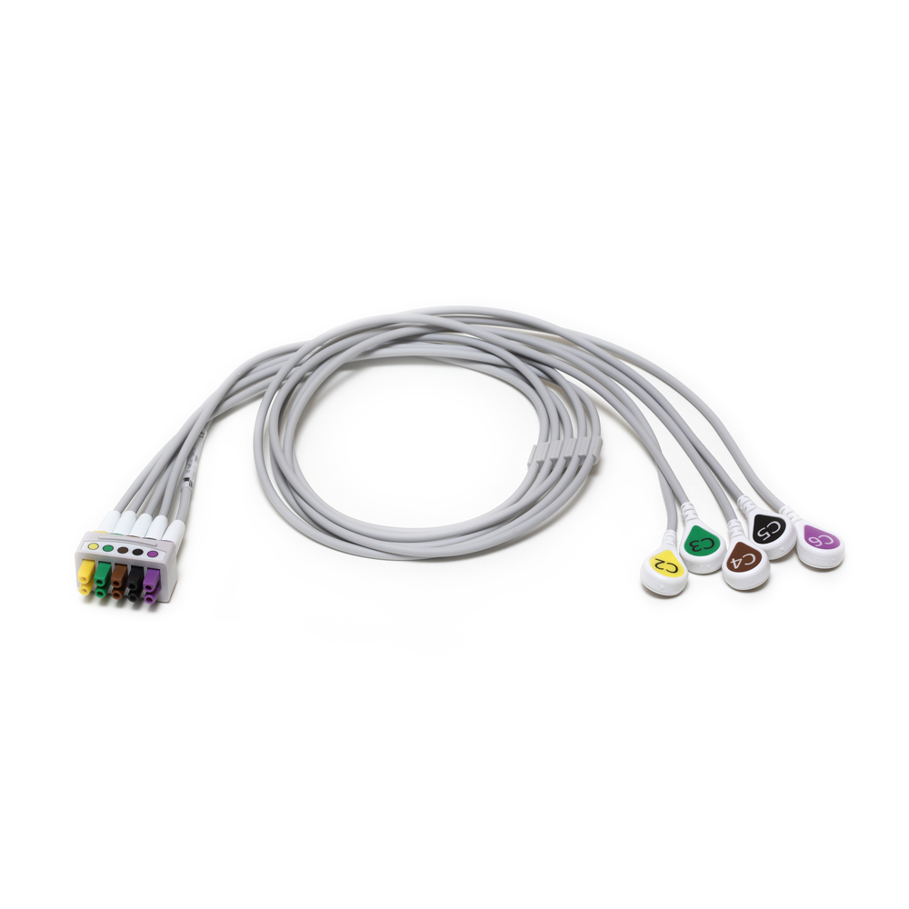 ECG 5-lead C2-6 Leadwire Set, Snap, IEC, 74cm (1/box) ECG 5-lead C2-6 Leadwire Set, Snap, IEC, 74cm (1/box)