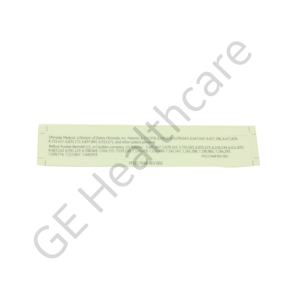 STICKER, LBL NELLCOR PATENT GP WRM STICKER, LBL NELLCOR PATENT GP WRM